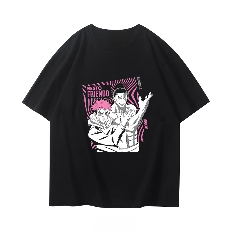 الإملائي مرة أخرى للرجال الحرب الصيف تي شيرتات قصيرة الاكمام الرجال Wujo Wushu الرسوم المتحركة اليابانية الثانية الأبعاد يوان نصف كم