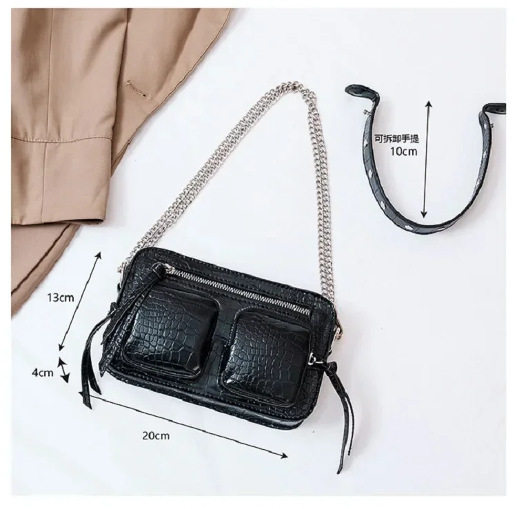 Designer Rivet Crossbody Bags Vintage Motorcycle Bags for Women Luxury Female Multi-pocket Bag 2023 Trend Women Shoulder Bags