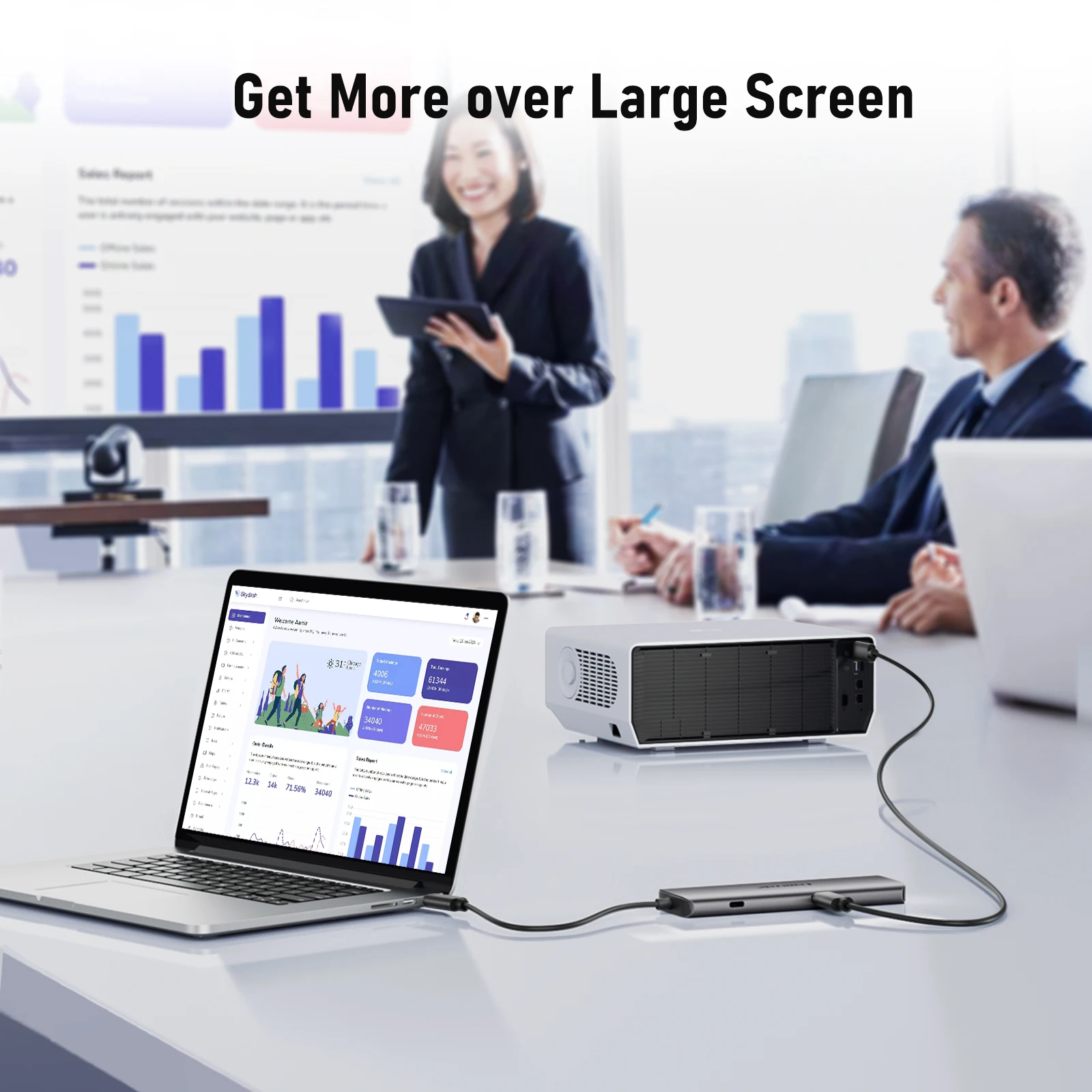 Lemorele USB Hub USB-C إلى محطة إرساء HDMI مزدوجة 4k @ 30 هرتز 6 منافذ USB3.0 Hub MST Type C محطة إرساء لنظام التشغيل Windows / MacOS #6