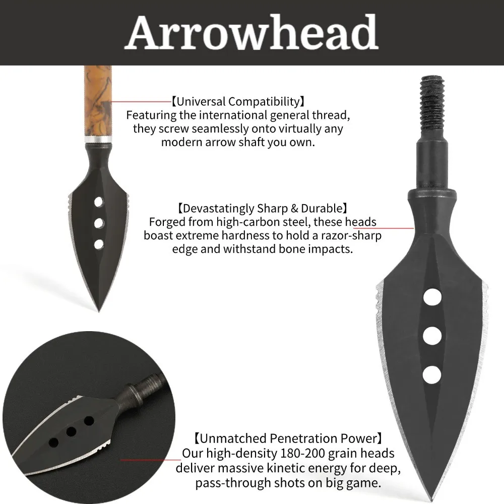 6x الصيد السهم الصلب برودهيدس القوس الرماية الرماية الهدف السهم نقاط المسمار في نقطة القوس الصيد 8/32 موضوع قياسي #4