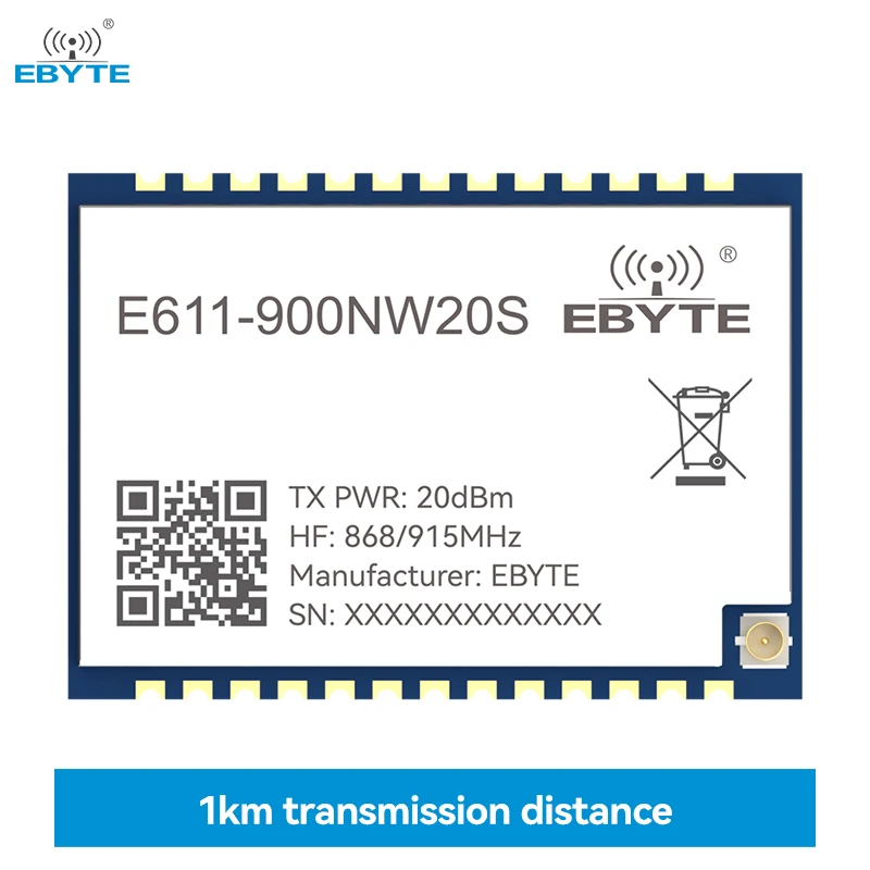 

915MHz Long Distance Data and Image Transmission Module Star Networking EBYTE E611-900NW20S 1KM Wireless Module AT Command