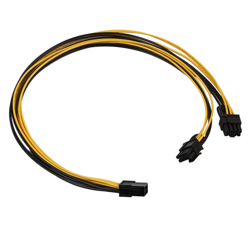 PCI-e PCI Express 6pin femmina a doppio doppio 2 porte 8pin (6 + 2pin) adattatore F/M maschio GPU scheda Video cavo di alimentazione 18AWG 20Cm