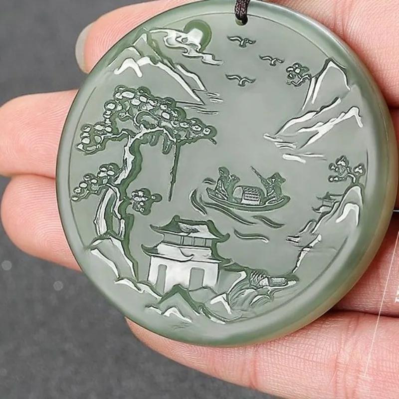 

Ожерелье с подвеской из натурального нефрита, воды, зеленого цвета