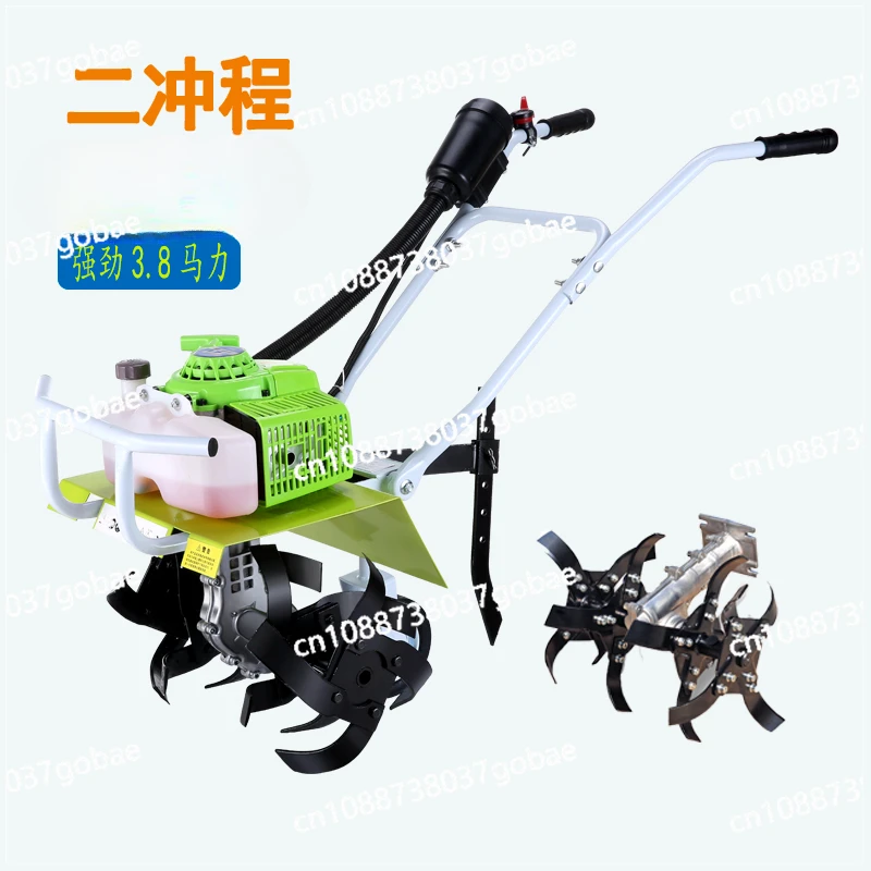 ZK Dual-Purpose Micro-Tiller for Water and Drought, Multi-Functional Rotary Tiller for Ploughing and Furrowing Soil Ripper