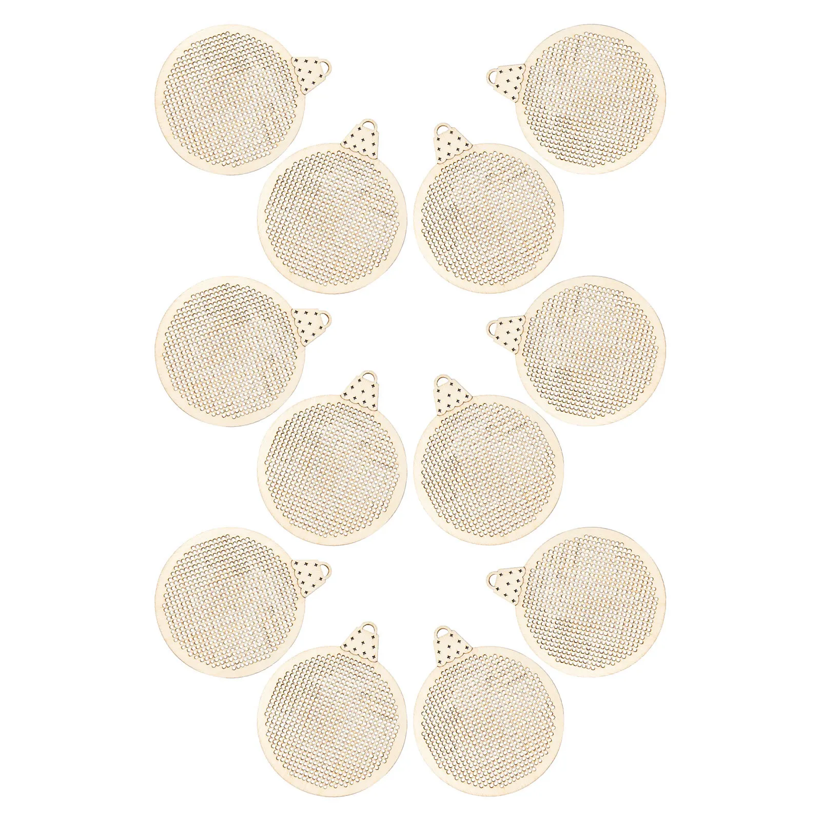 

12Pcs Christmas Decorations Wooden Round Cross Stitch Circle DIY Handmade Ornaments for Holiday Home Party Decor Wood Embroidery