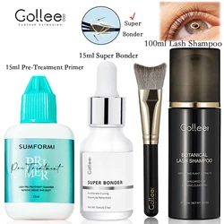 Gollee Eyelash Foam Cleaner 100ml for Clean Cosmetics with Soft Brush Super Bonder Eye Clean Solution Shampoo Makeup deep Clean