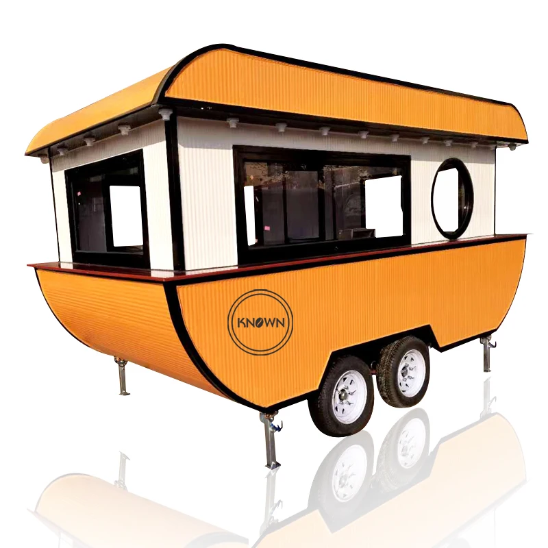 

Popular Boat Shape Mobile Food Trailer Catering Truck Mobile Kitchen Outdoor Coffee Vending Kiosk Bubble Tea Food Cart for Sale