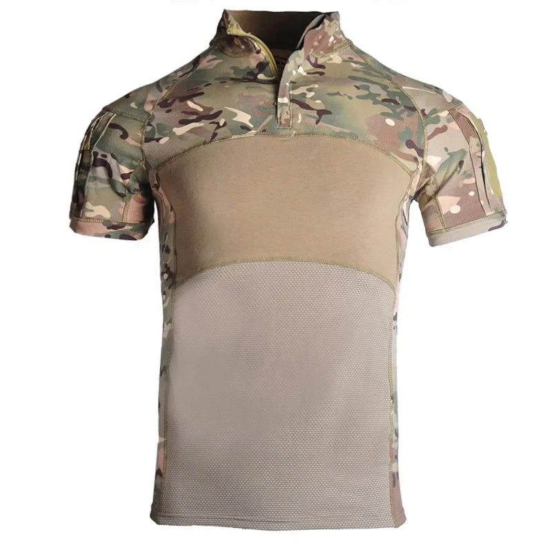 Men's Camouflage Army Short Sleeve T-Shirt Male Summer Frog Soldiers Combat Tactical T Shirt Military Force Multicam Camo Tee