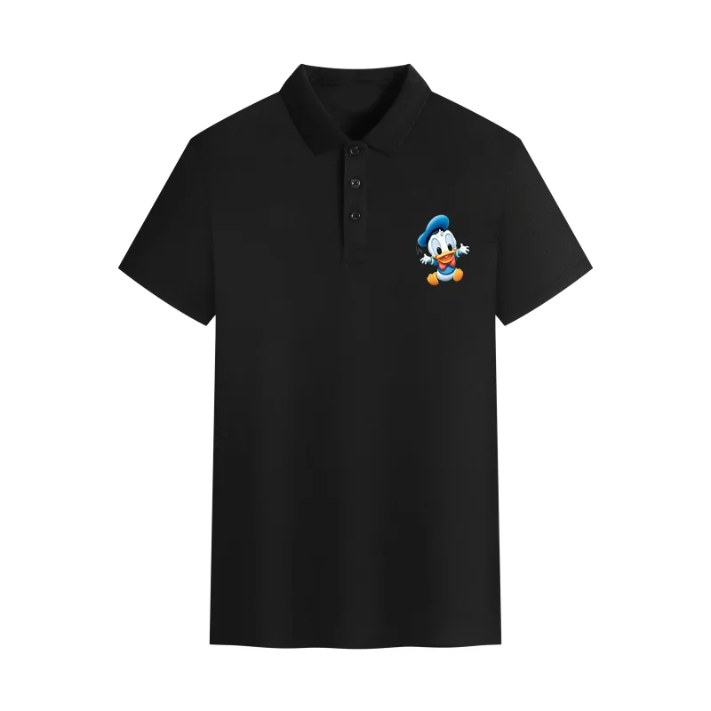 New Summer Mickey Mouse Series Text Printed Fashion Polo Shirt for Men and Women Outdoor Leisure Sports Breathable Clothing
