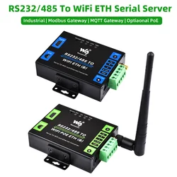 Industrial Grade Serial Server RS232/485 To WiFi Ethernet Modbus MQTT Gateway Metal Case Optional PoE