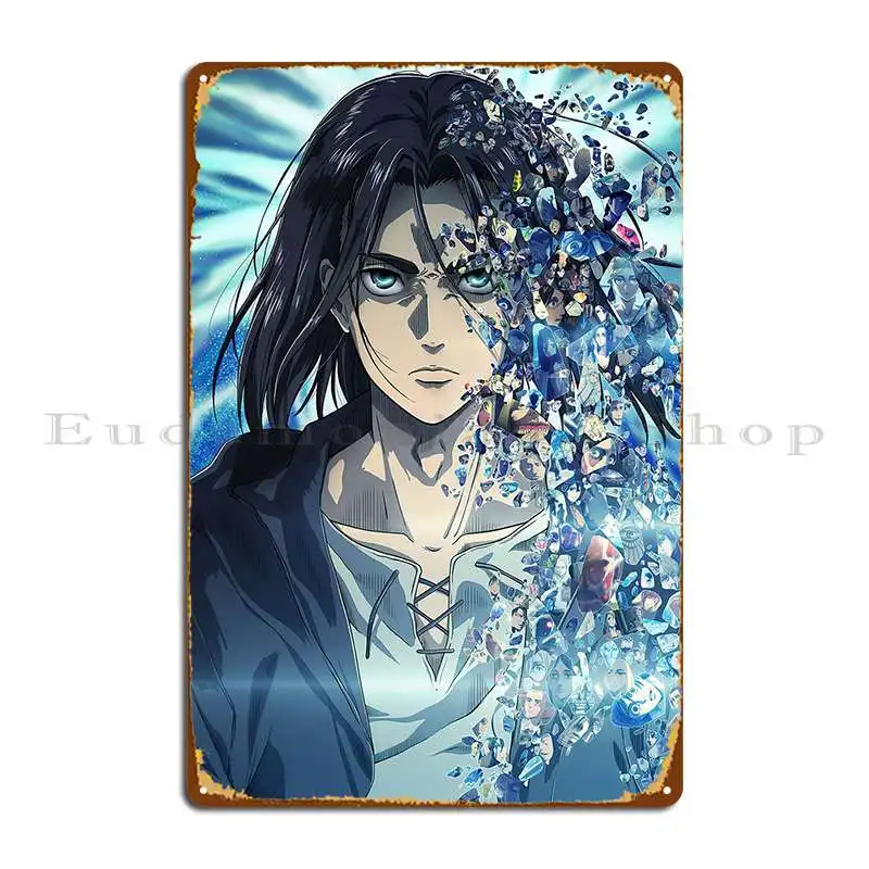 Shingeki Eren Yeager Metal Sign Party Plates Design Classic Designer Decoration Tin Sign Poster