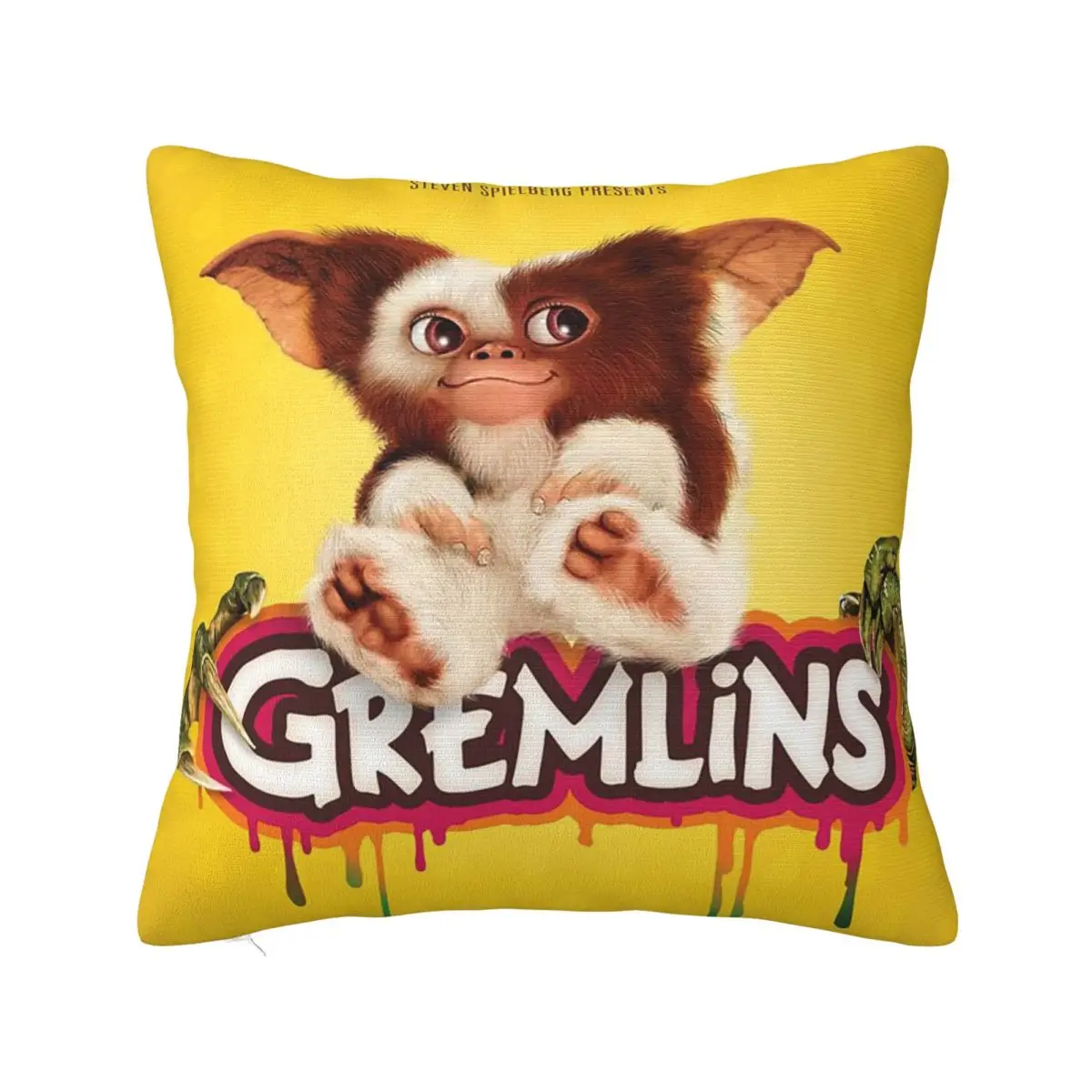 Gremlins Monster Movie Gizmo Mogwai Square Pillowcase Pillow Cover Polyester Cushion Zip Throw Pillow for Home Living Room