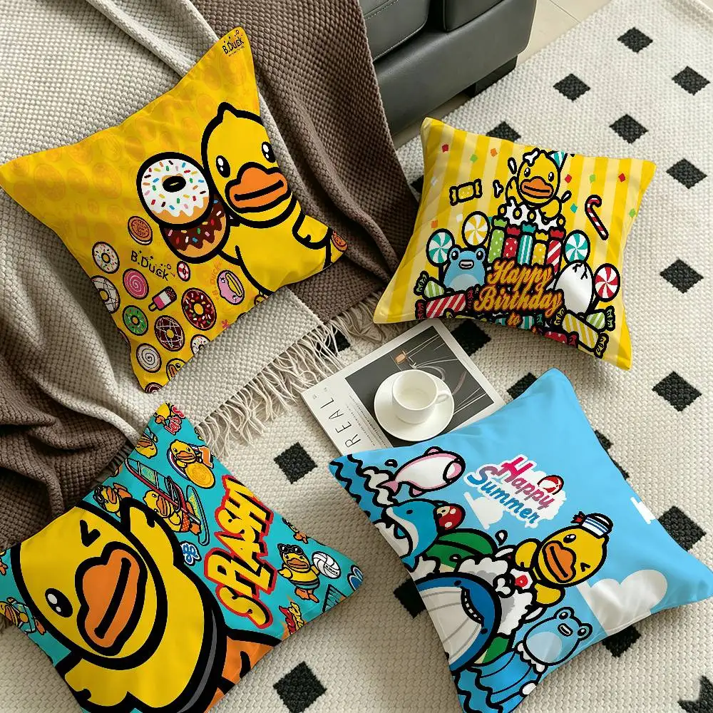 B-B Duck Anime Cushion Cover Inches Farmhouse Decor Home Throw Pillow Covers for Couch Decorations