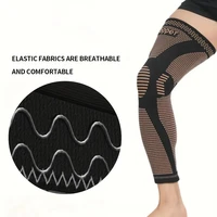 1 pièce/2 pièces Genouillères de compression en cuivre, extensibles, soutien complet de la jambe, genouillère en tissu tricoté respirant 5
