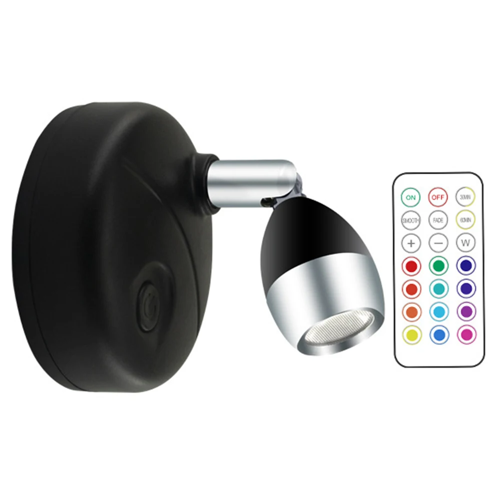 

13 Colours LED Wall Mounted Light Battery Operated RGB Wall Sconces Lamp Light Last Up To 20000H Remote Control Angle Adjustable