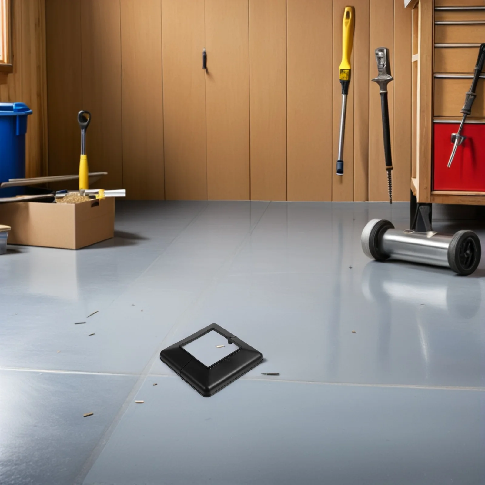 6 Stück Deckabdeckungen, 8 x 8 cm, schwarzes PVC-Split-Design, Geländerpfosten-Abdeckplatte für Decks, Geländer, Veranda-Säulen, Ersatz-Basisabdeckung