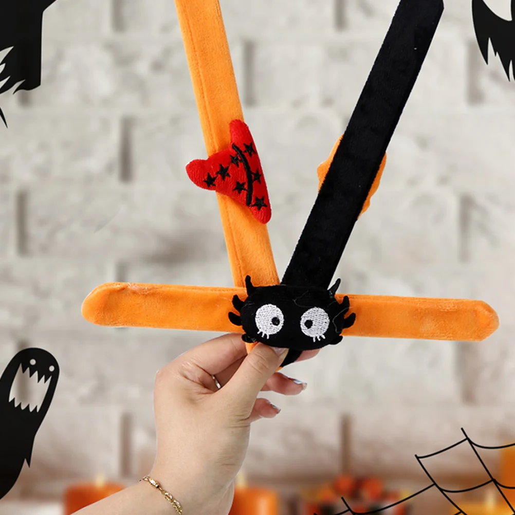 

6 Pcs Pumpkin Spider Pants Bracelet Halloween Slap Bands Kids Bracelets Wrist Wristband Party Gift Pvc Child The Animal
