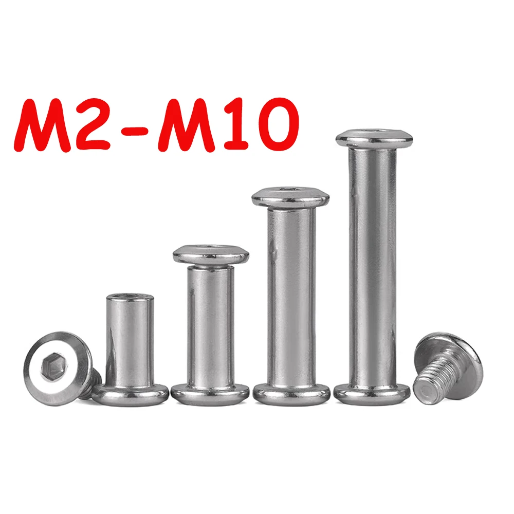 

Furniture Rivet Connector M2 M3 M4 M5 M6 M8 M10 SUS304 Stainless Steel Flat Hex Socket Insert Joint Sleeve Cap Nuts