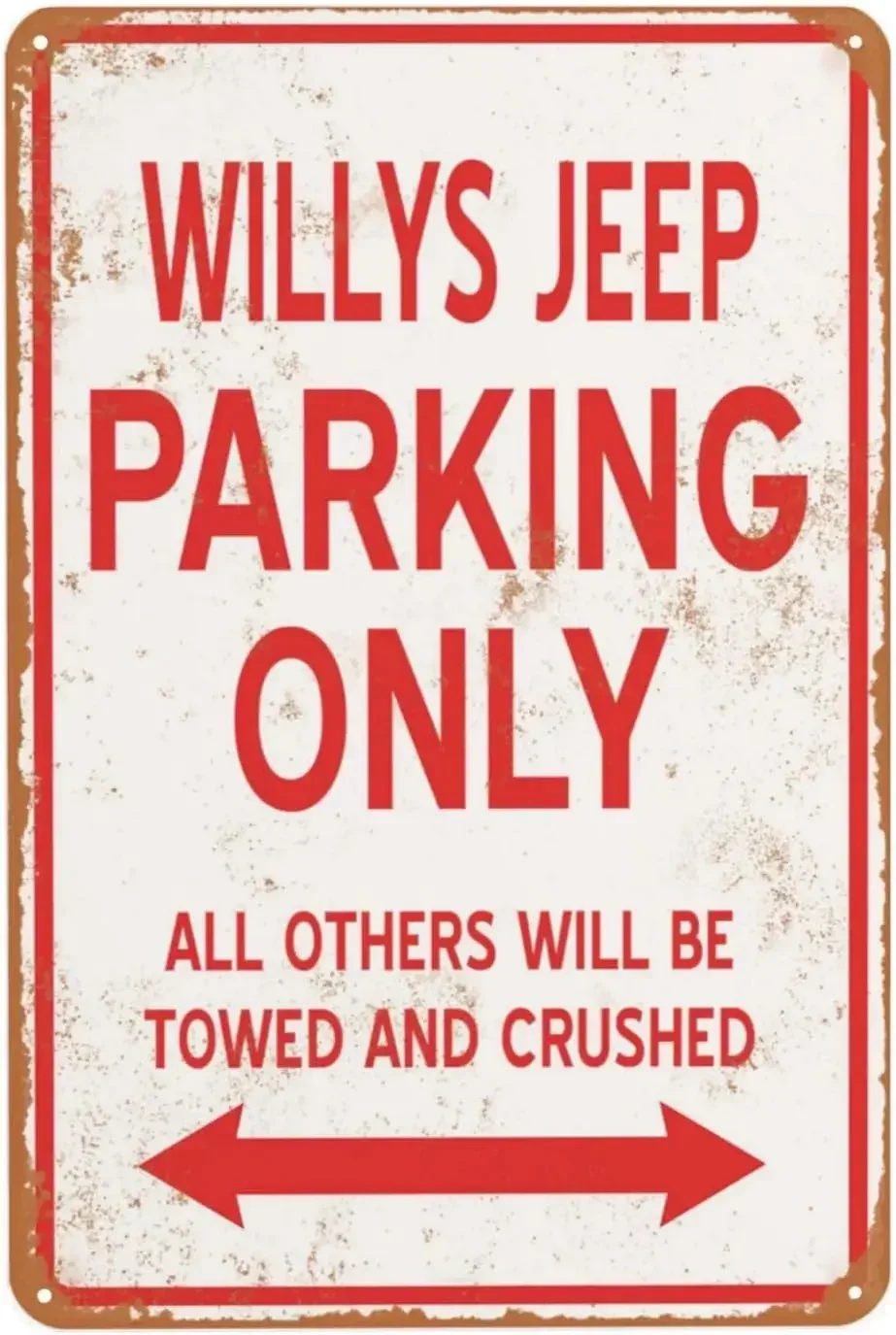 Vintage Metal Sign WILLYS Parking Only Funny Decor Plaque Poster, Home Bedroom Bathroom Washroom Garage Backyard Garden Farmhous