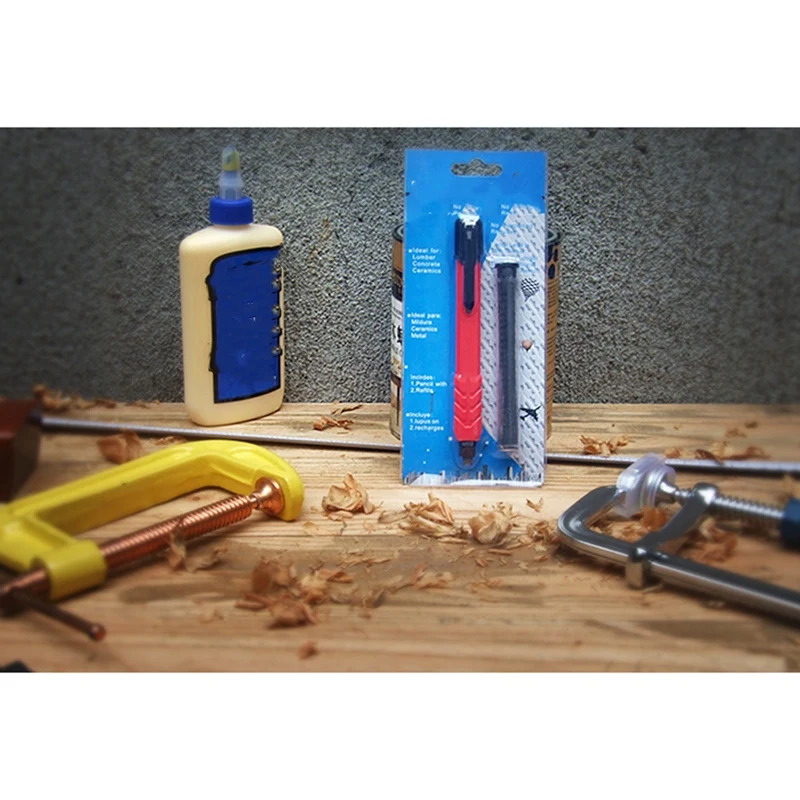Automatic Woodworking Pen With 2 Refills, Flat Lead, Durable Woodworking Pencil,Carpenter Pencils
