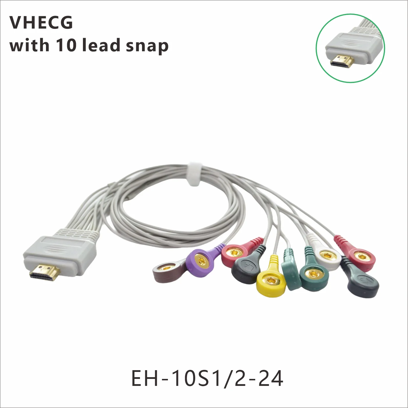 emslife No.3707 HDMI-style medical holter lead wires for VHECG remote telemetry system