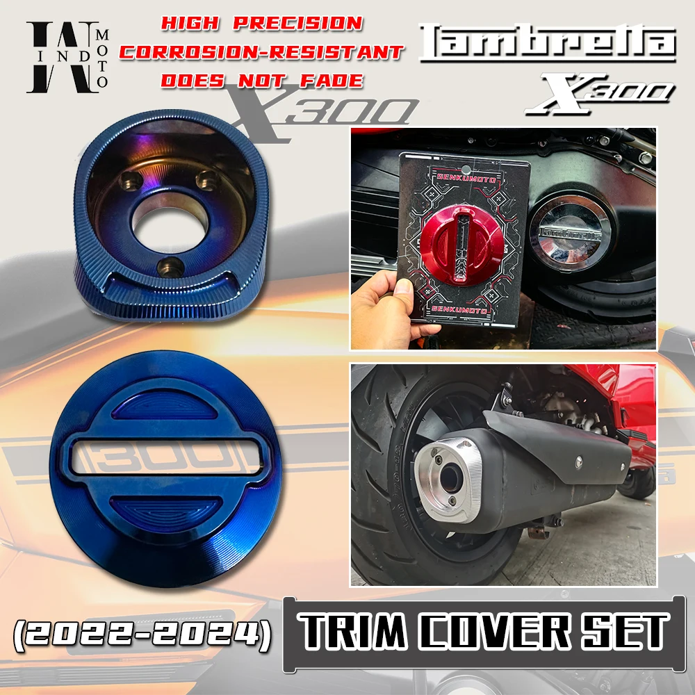 NEW For LAMBRETTA X300 Engine and Exhaust pipe trim Cover set of Aluminum alloy