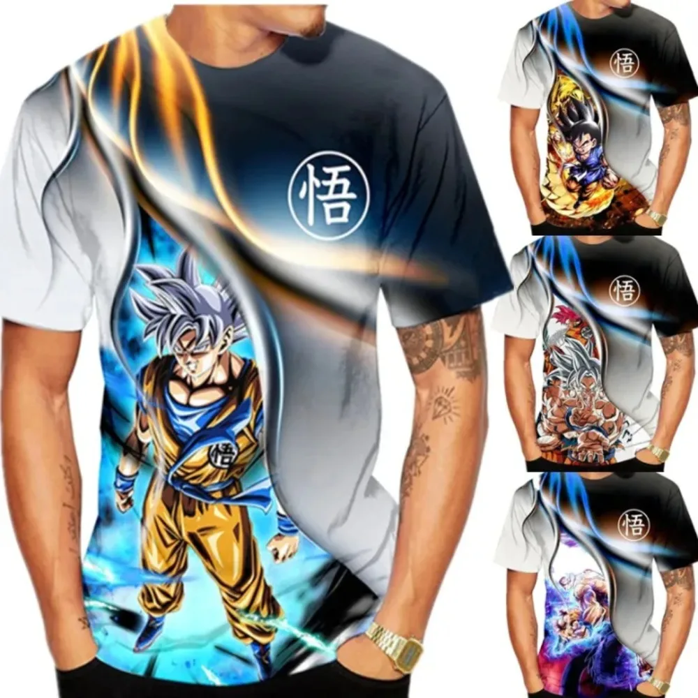 2026 Sommer Dragon Ball Retro Fitness T-Shirt Herren Oversize 3D-Druck Kurzarm Familien-Unisex Kinder-Sportshirt