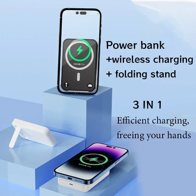 Magnetic Power Bank for IPhone 12 13 14 15 for Magsafe Powerbank Portable Wireless Charger Auxiliary External Spare Battery Pack