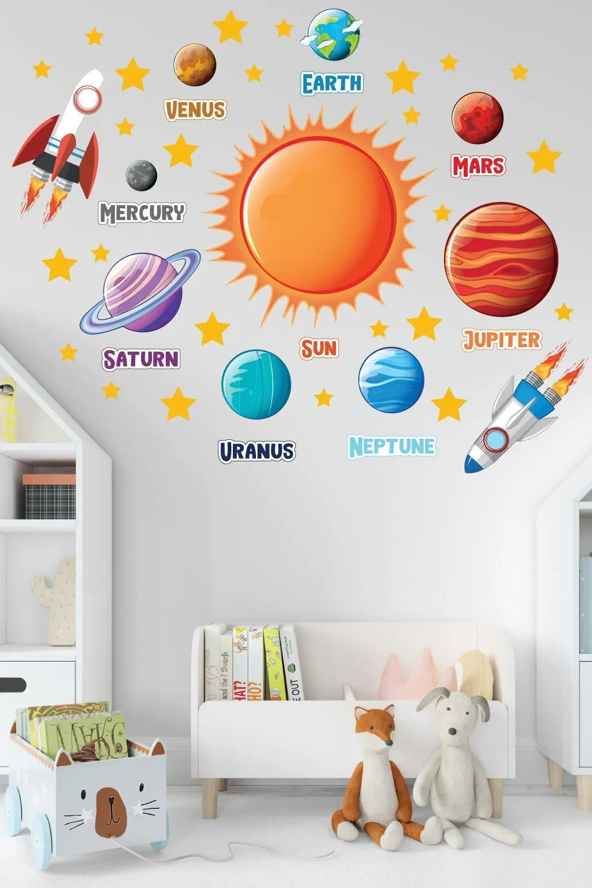 Solar System And Planets Themed Kids Room Wall Sticker, Home Decoration , Wall Decoration, Free Shipping