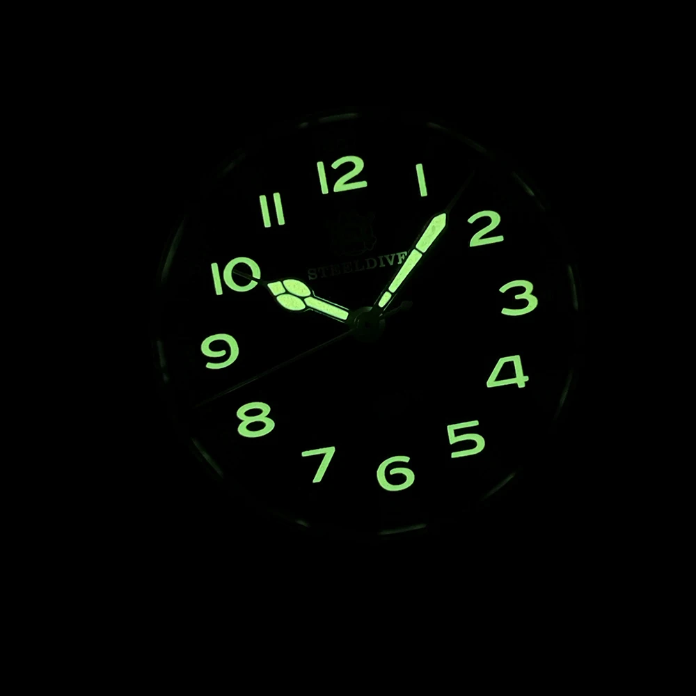 STEELDIVE SD1906 Hot Sale 39MM Luxurious Men's Analog Dive Watch C3 Green Luminous 20 Bar Waterproof Men's Diving Watches Reloj