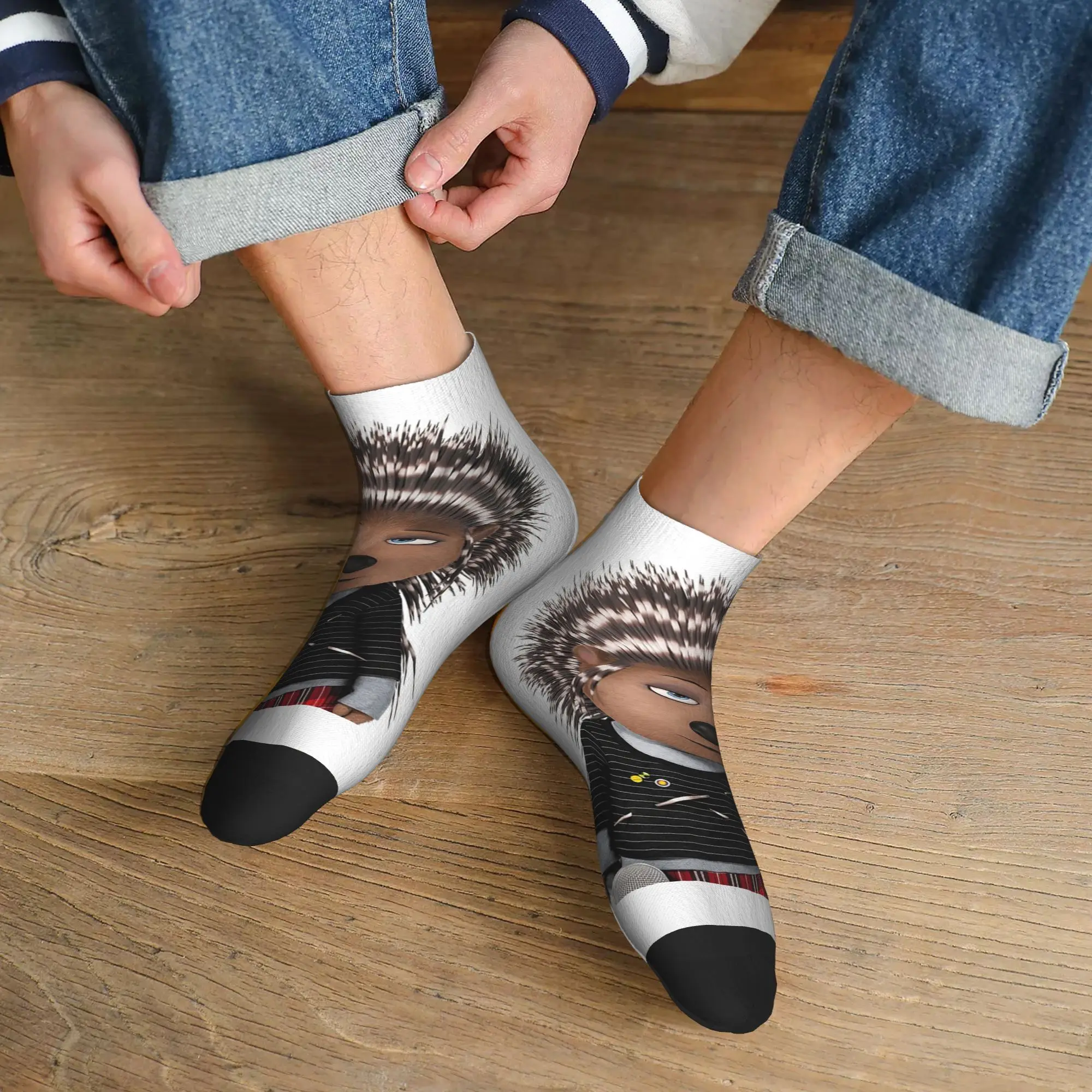 

Всесезонные носки с персонажами фильма Ash Sing, Harajuku, высококачественные носки для экипажа, забавные чулки для мужчин и женщин, подарки