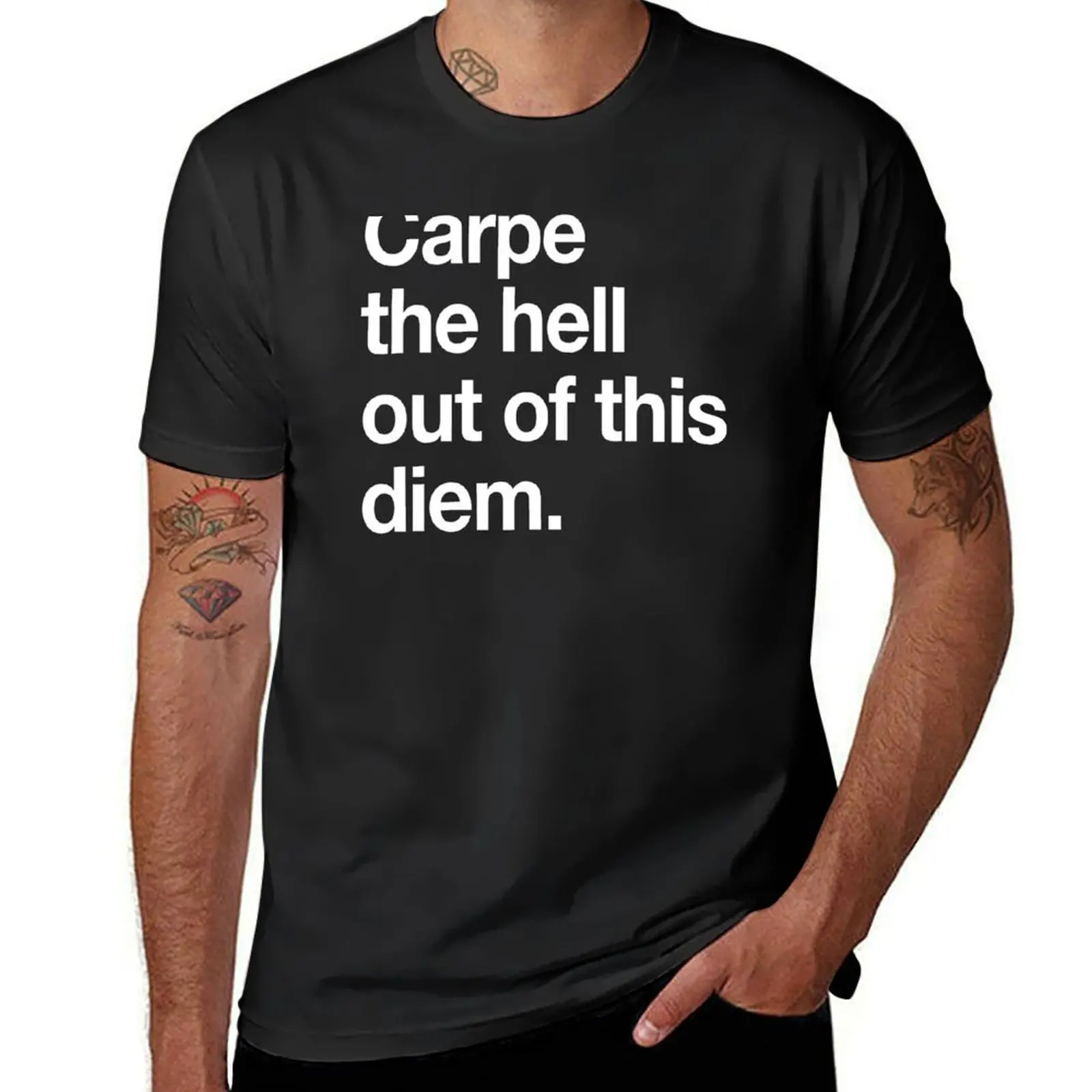 Carpe the Hell Out of This Diem T-Shirt summer top Aesthetic clothing plain graphics men clothing