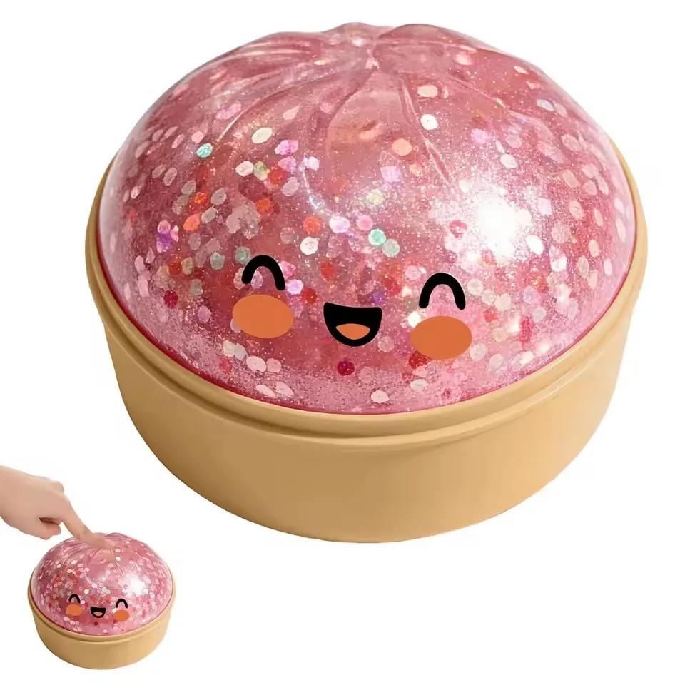 2026 Neue Glitzer-Dumpling-Squishies Spielzeug-Box Bun Baozi Dumpling Mystery Box Bunte Lebensmittel-Squishies Sensorische Anti-Stress-Quetschbälle
