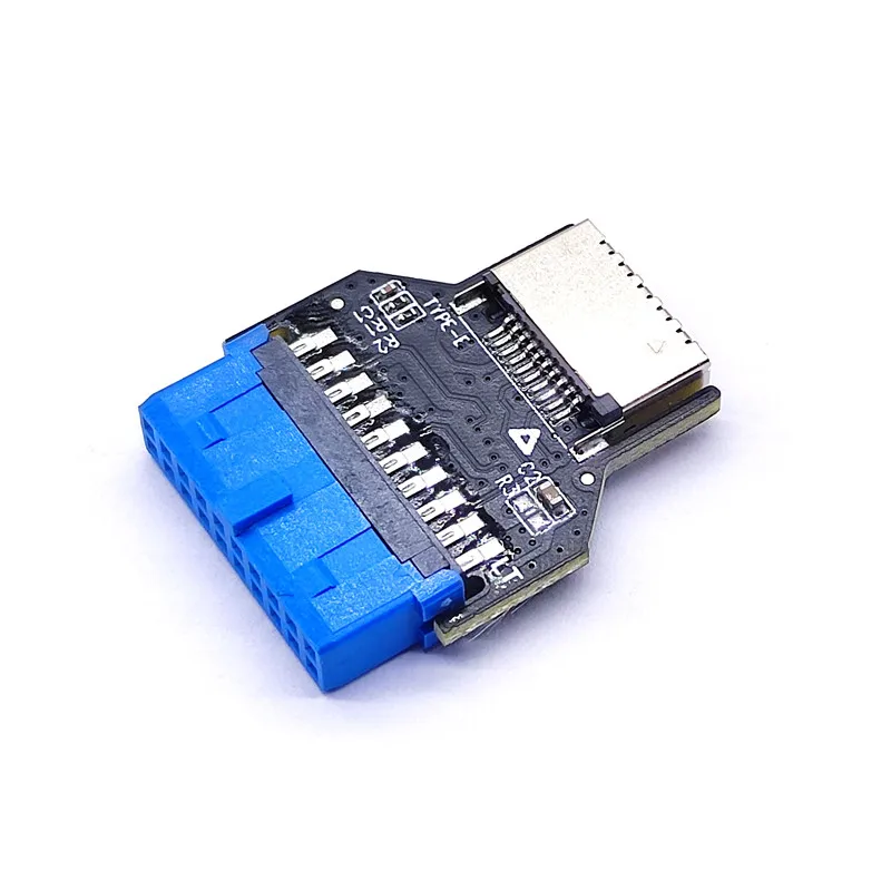 ناهض محول رأس USB ، USB3.0 19Pin ، 20Pin إلى المحول ، لوحة أمامية للهيكل ، نوع C ، منفذ توصيل للوحة الأم للكمبيوتر