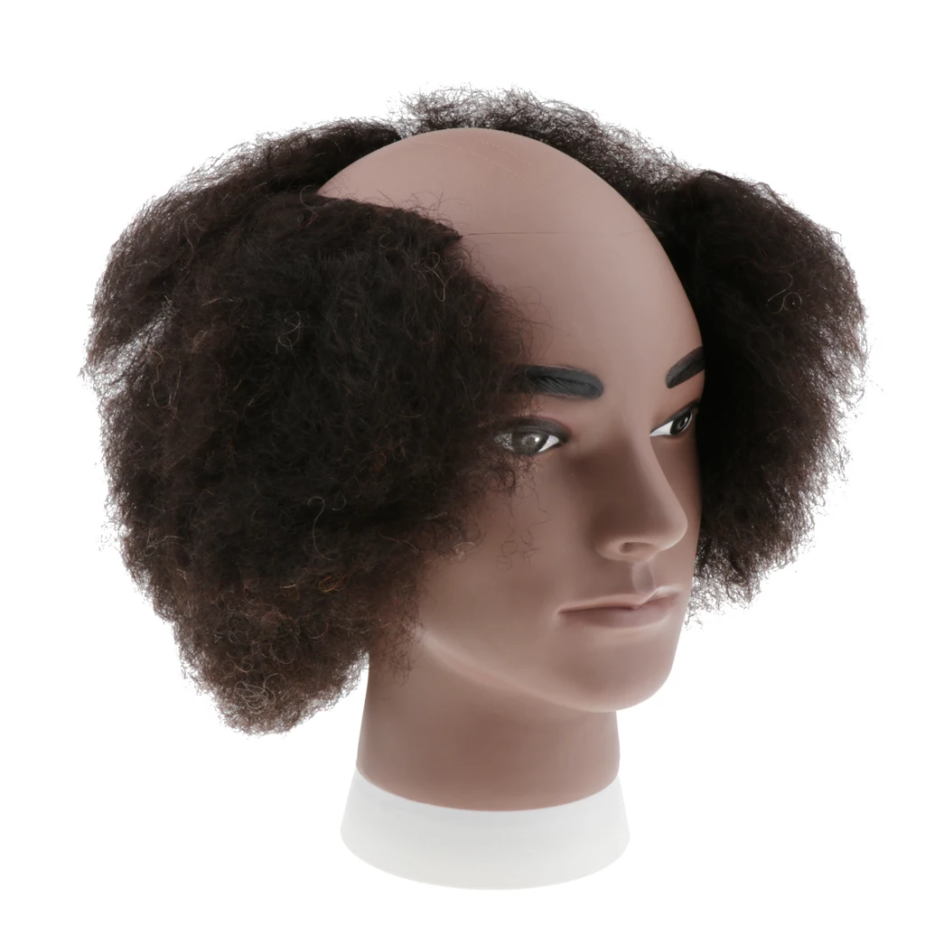 

Professional Male Head, Manikin Cosmetology Doll Head with Human Hair, Hair Styling Training , Durable Sturdy