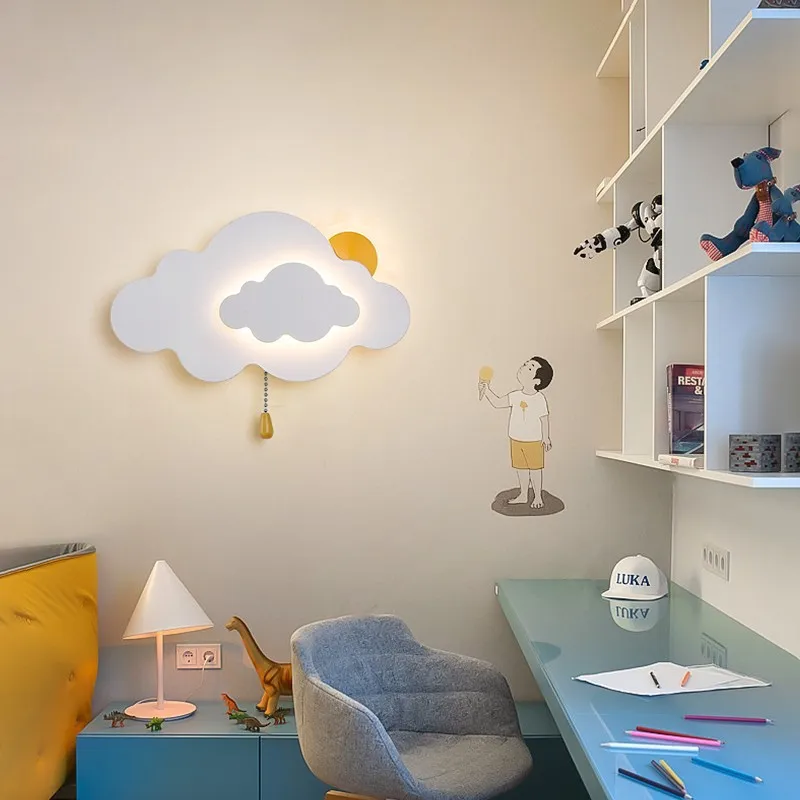 minimalista modern cloud lampadas de parede quarto das criancas abajur bercario quarto do bebe menina menino quarto 01