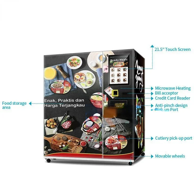 Hot salesFully Automatic Frozen Meals Vending Machine Ready Meals Vending Machine With Heating Function