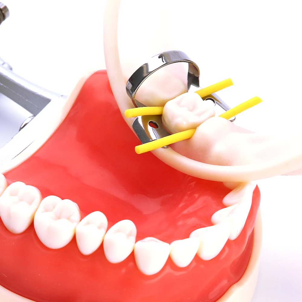 AZDENT Cable estabilizador de dique de goma Dental tamaño mediano diámetro 1,8mm cuñas abrazaderas de línea hojas elásticas 2,1 metros amarillo