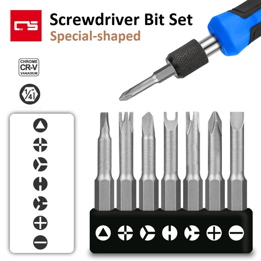 Special-shaped Screwdriver Set 50mm U-shaped Y-Type Triangle Inner Cross Three Points Screwdriver Bit Tool Holder Magnetic