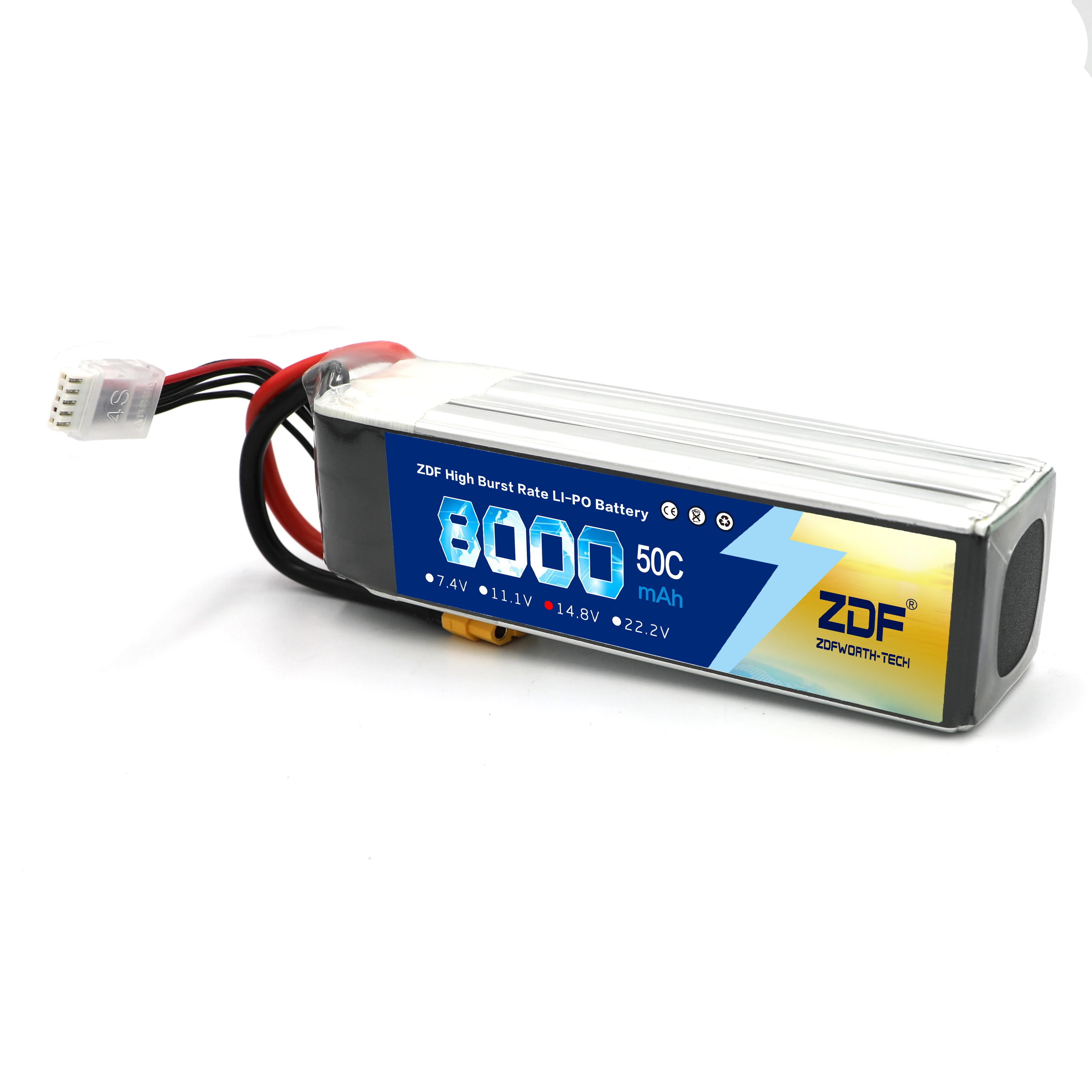 ZDF 4S bateria Lipo 14.8V 50C max 100C 8000mAh RC bateria z XT60 TRX EC5 XT90 wtyczka dla RC samochodów ciężarowych Truggy Racing Hobby części