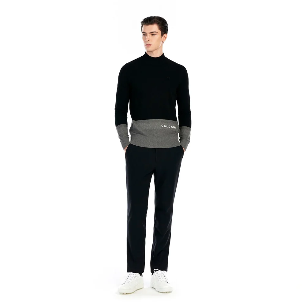 CALLAWAY Men\'s Sportswear! High Elasticity! Golf, Classic Trendy Knitted Sweater! Luxury, Half Turtleneck, Autumn!