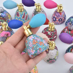 2/30pcs 12ml Triangle Retro Style Polymer Clay Perfume Bottles Refillable Bottle Airbag Atomizer Spray Scent Bottle Pump Case