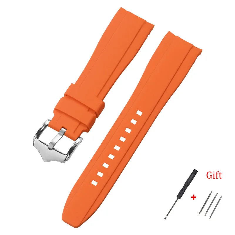 20 mm 22 mm Kautschukarmband, hochwertiges Silikon-Uhrenarmband mit gebogenem Ende für Swatch für Omega Moonswatch-Armband, wasserdichtes Armband