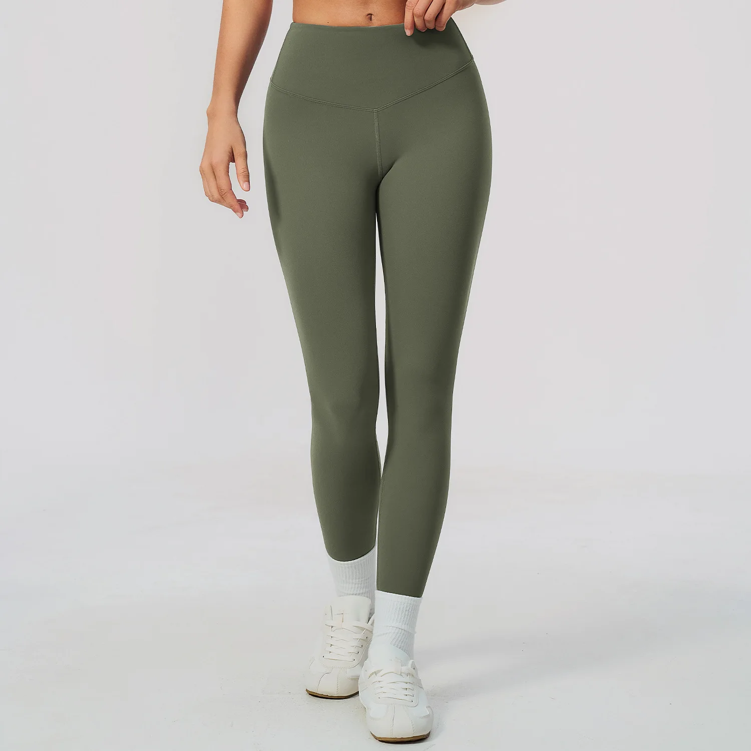 Women's Sports Peach Hip Fitness Pants Matte Sports High Elasticity Slim High Waist Hip Lifting Yoga Pants Running Fitness Pants
