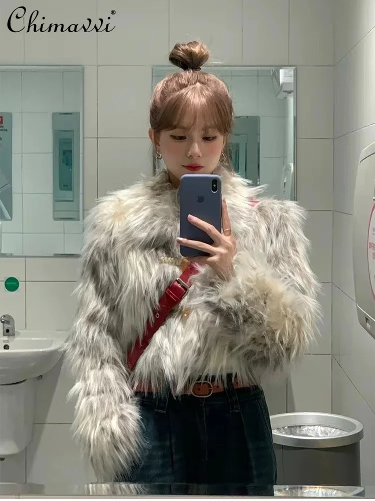 Commute Style Fashion Fox Fur Fur Coat 2023 Autumn and Winter Korean Style Hot Girl Long Sleeve Women's Short Faux Fur Coat