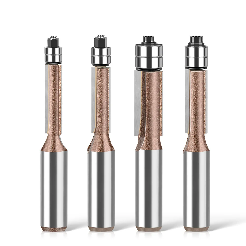 12 مللي متر 1/4in عرقوب مزدوجة تحمل فلوش تقليم بت راوتر بت المهنية النجارة قاطعة المطحنة ل الخشب بت مطحنة الوجه #5