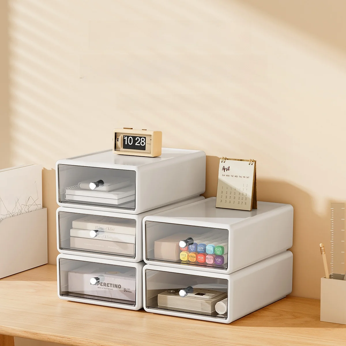 

Настольный органайзер Der Sle A4 для хранения документов, прозрачный шкаф для канцелярских принадлежностей для офиса и рабочей станции