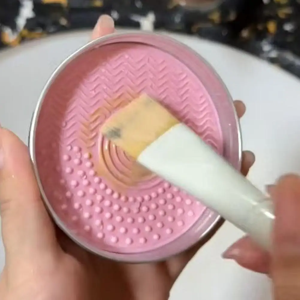 Herzförmige Reinigungsseife + Silikonpad, Make-up-Pinsel und Beauty-Mixer, Reinigungsseife, Beauty-Tool und Puderquaste-Reinigungsseife