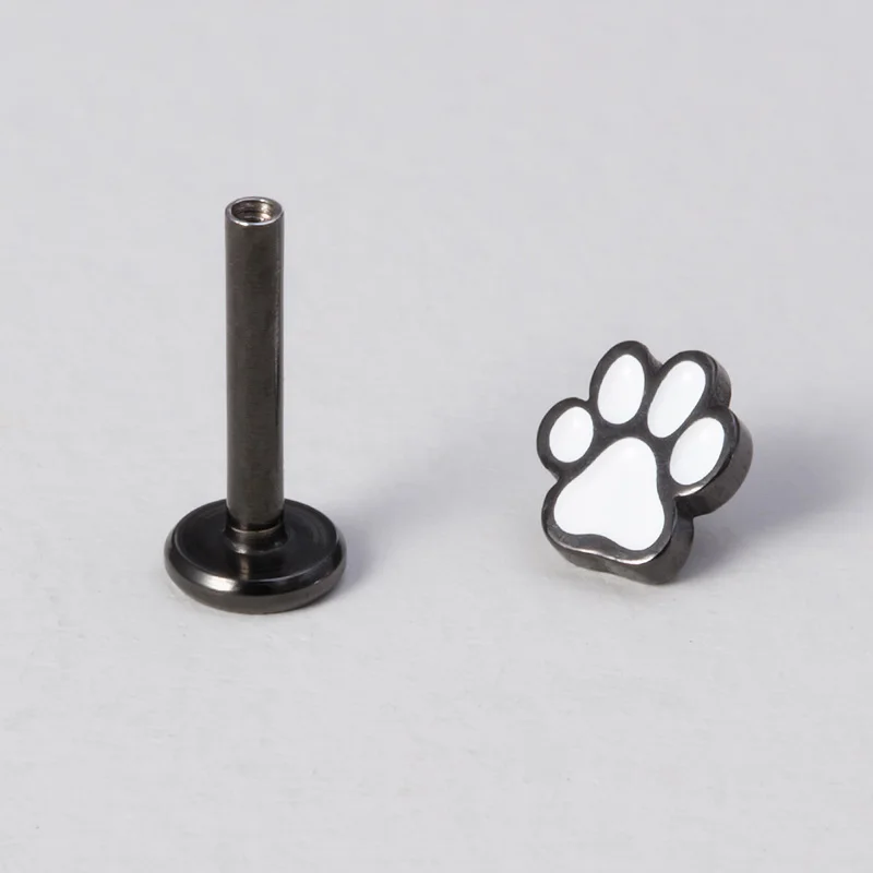 1PC Paw Labret Lip Ring Piercing ต่างหูตุ้มหูผู้หญิงเครื่องประดับหูกระดูกอ่อน Earlobe Helix Monroe เครื่องประดับ16G