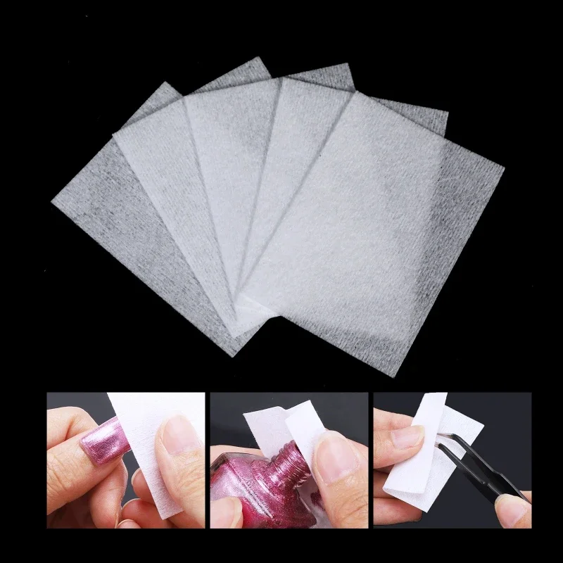 Lingettes à ongles non pelucheuses dissolvant de vernis à ongles cotons pour l'élimination du vernis Gel UV lingettes nettoyant tampons de manucure outils de nettoyage des ongles